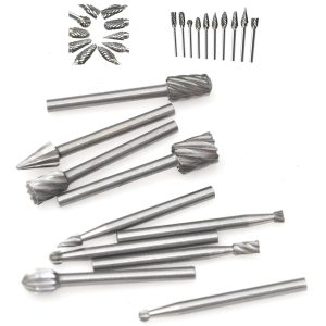 10件/包 6mm柄鎢鋼木工雕刻刀 拋光頭研磨鑽頭工具