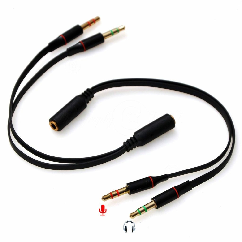 2x Cabo Combinador de Jack 3.5mm (2Entradas-1Saída) para Laptop/Desktop