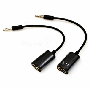 2x Adapter Splitter Jack Combo Mic/Headphone 3.5mm Untuk Desktop iPhone Android