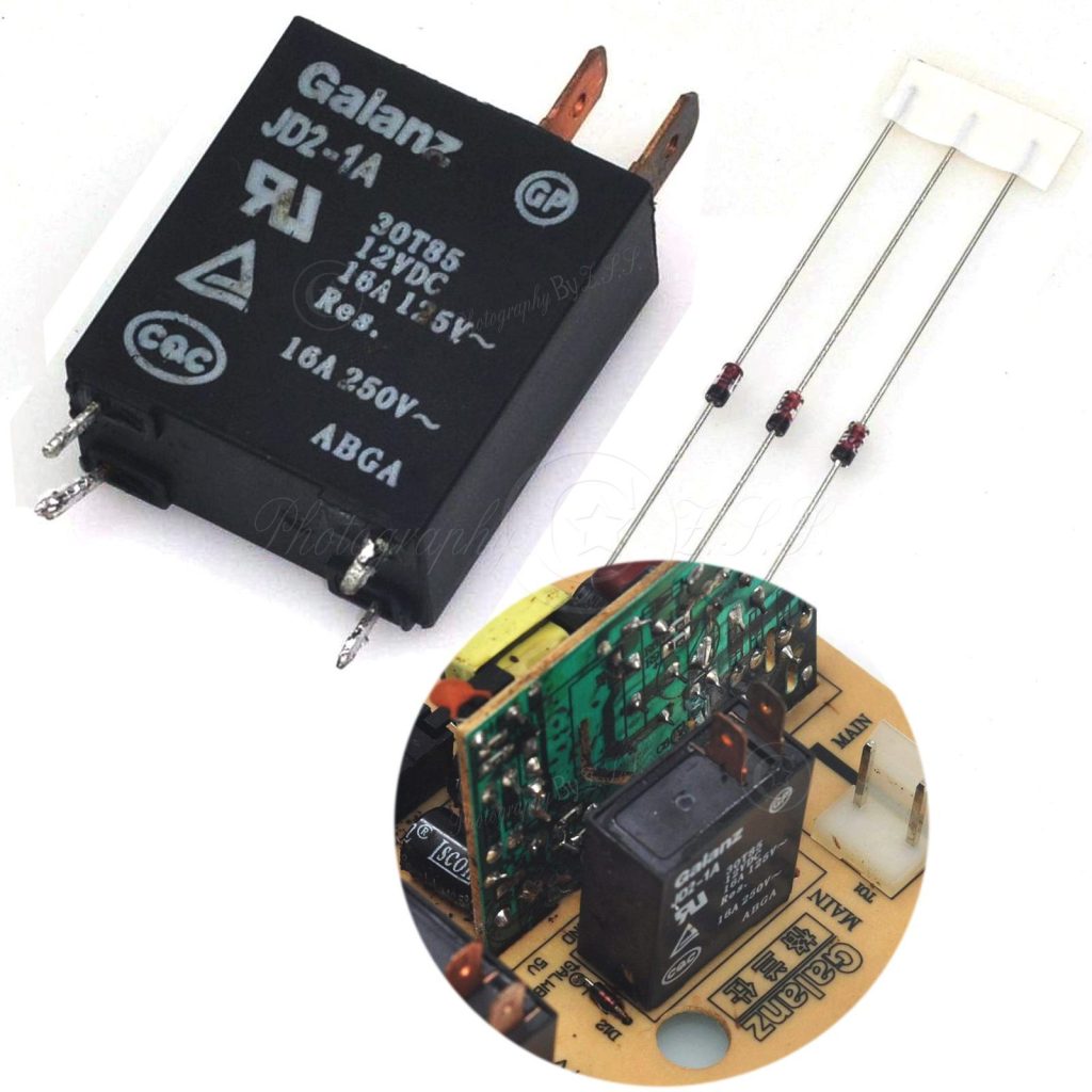 2x JD2-1A Microwave Oven Relay 12VDC+Zener Diode Unit For Galanz Midea Haier