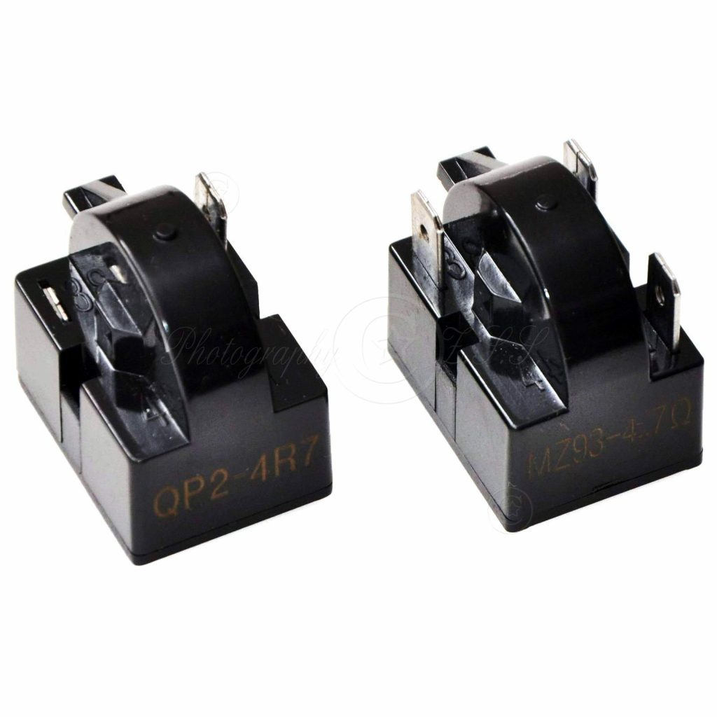 2x รีเลย์สตาร์ทสำหรับตู้เย็น แบบ 3 ขา รุ่น QP2-4R7/4.7 สำหรับ Danby Haier Midea Homa Hisense