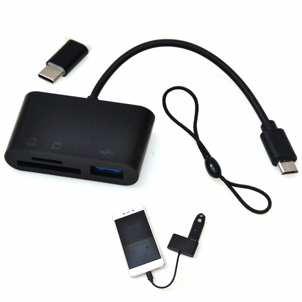 2in1 Type-C/마이크로-USB/USB 호스트 OTG SD/TF 카드 리더기 (모바일 간편 공유 전송)