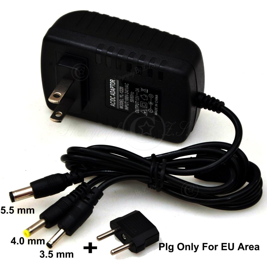 Alimentatore AC/DC 3in1 con connettore da 3.5/4/5.5mm per router, telecamera IP, radio, lettore CD - 5/9/12V