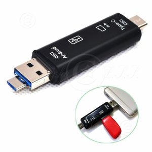 3in1 Pembaca Kartu Type-C/Micro USB/USB Host OTG SD TF Adapter Berbagi Mudah Ponsel