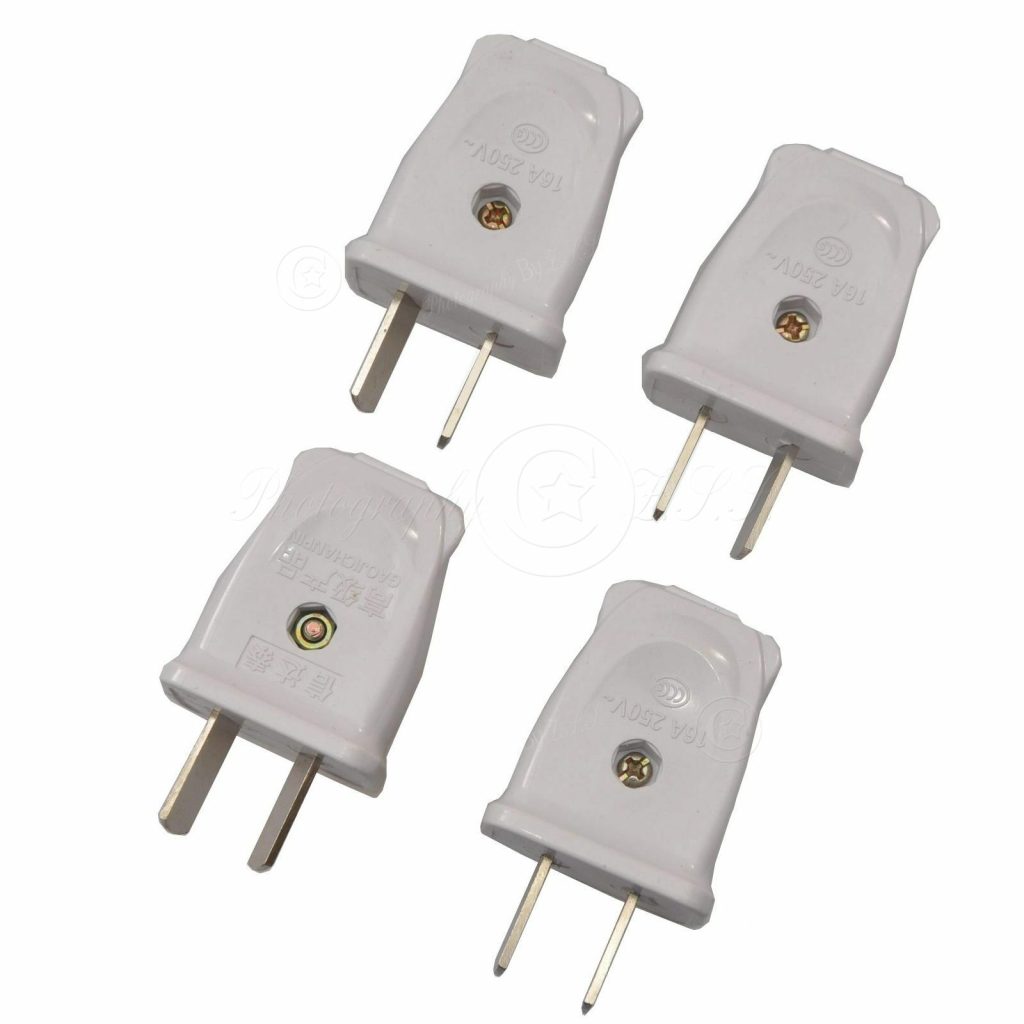 4x Beállítható A típusú 2 tűs 250V/10A AU/US dugaszos tápkábel csatlakozó DIY javításhoz
