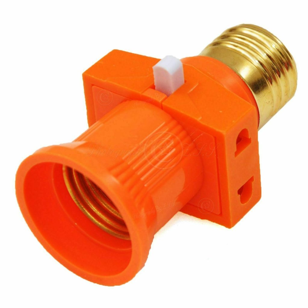 Suporte de Lâmpada com Base Rosca E27 + Interruptor + Adaptador de Tomada 6A AU EU US