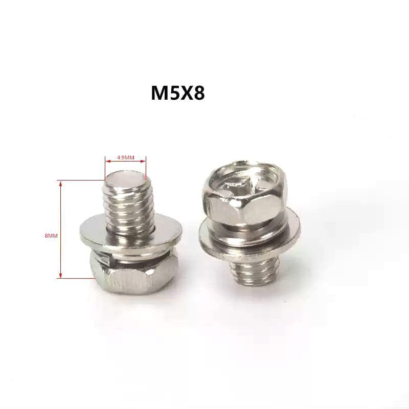 Car Electric Vehicle Lead-Acid Battery M5 Nickel-Plated Fixing Screw With Gasket - 图片 4