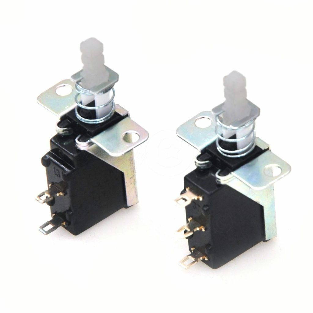 2x Universeller Selbsthalte-Schalter 2/3-Pin-Tastschalter für Audio Dunstabzugshauben-Steuerung