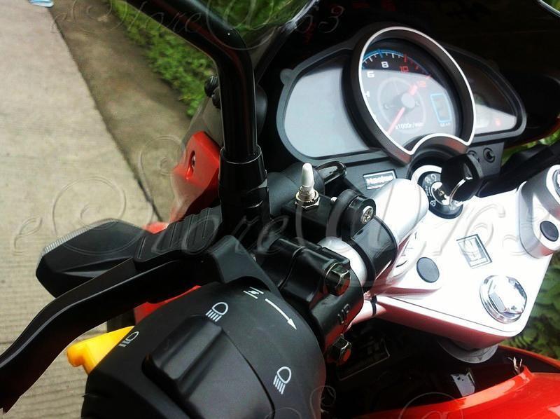 2x Dia 22mm Double Flash Turn Signal Lamp Warning Switch For Motor Motorcycle-C - 图片 3