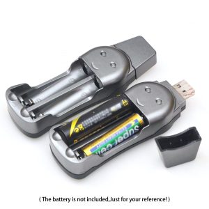 2x Pengisi Daya Portabel 2 Slot USB Adapter untuk Baterai AA/AAA Isi Ulang 1.2V Mainan
