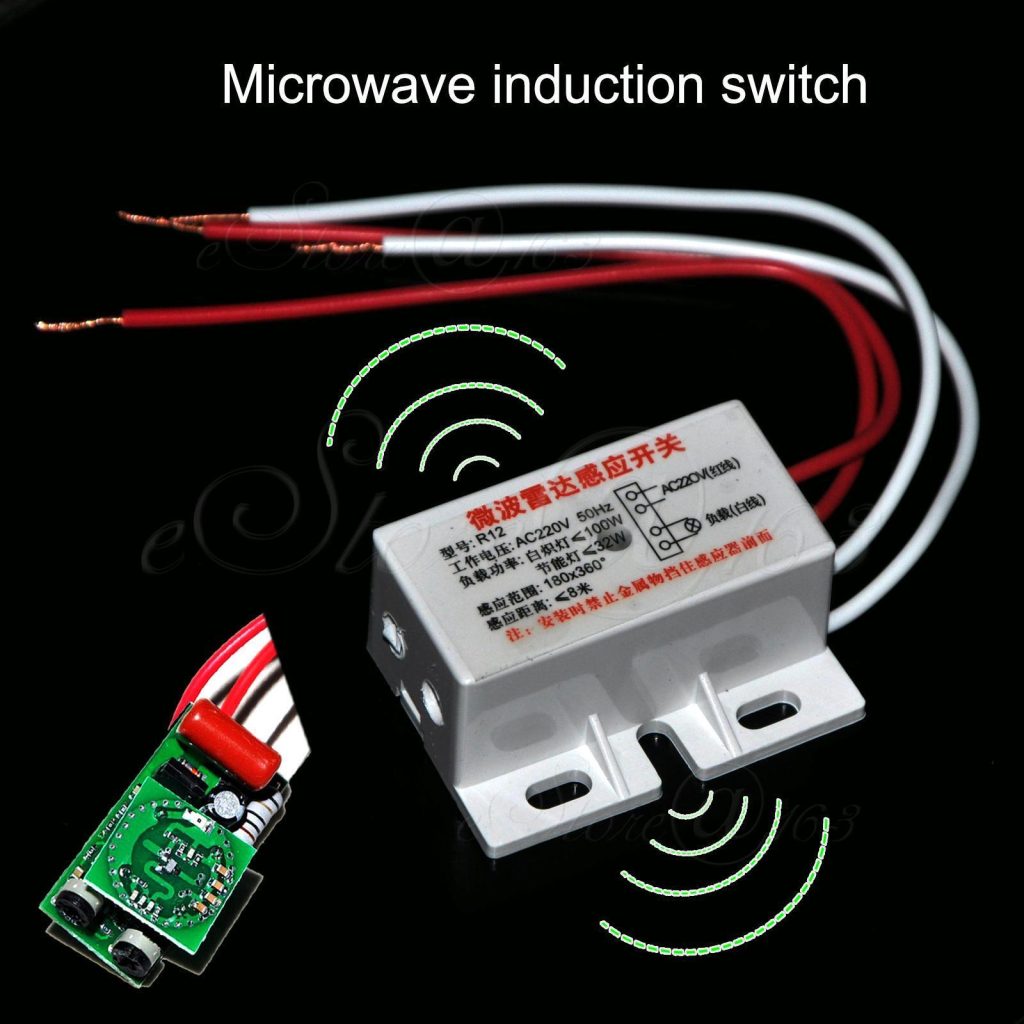 100-220V Microwave Radar Sensor Light Switch Motion Detector For Corridor Lamp