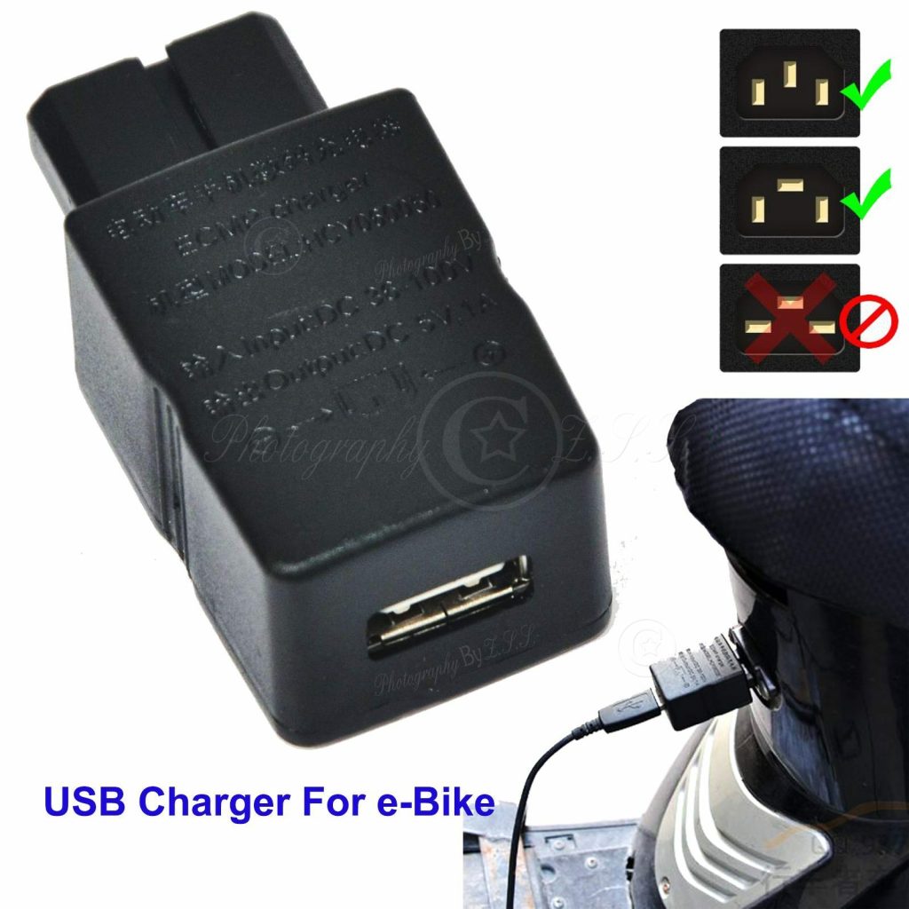 Nabíjecí port pro e-kolo: DC-DC měnič 36V–100V na 5V 1A USB nabíječka pro mobil